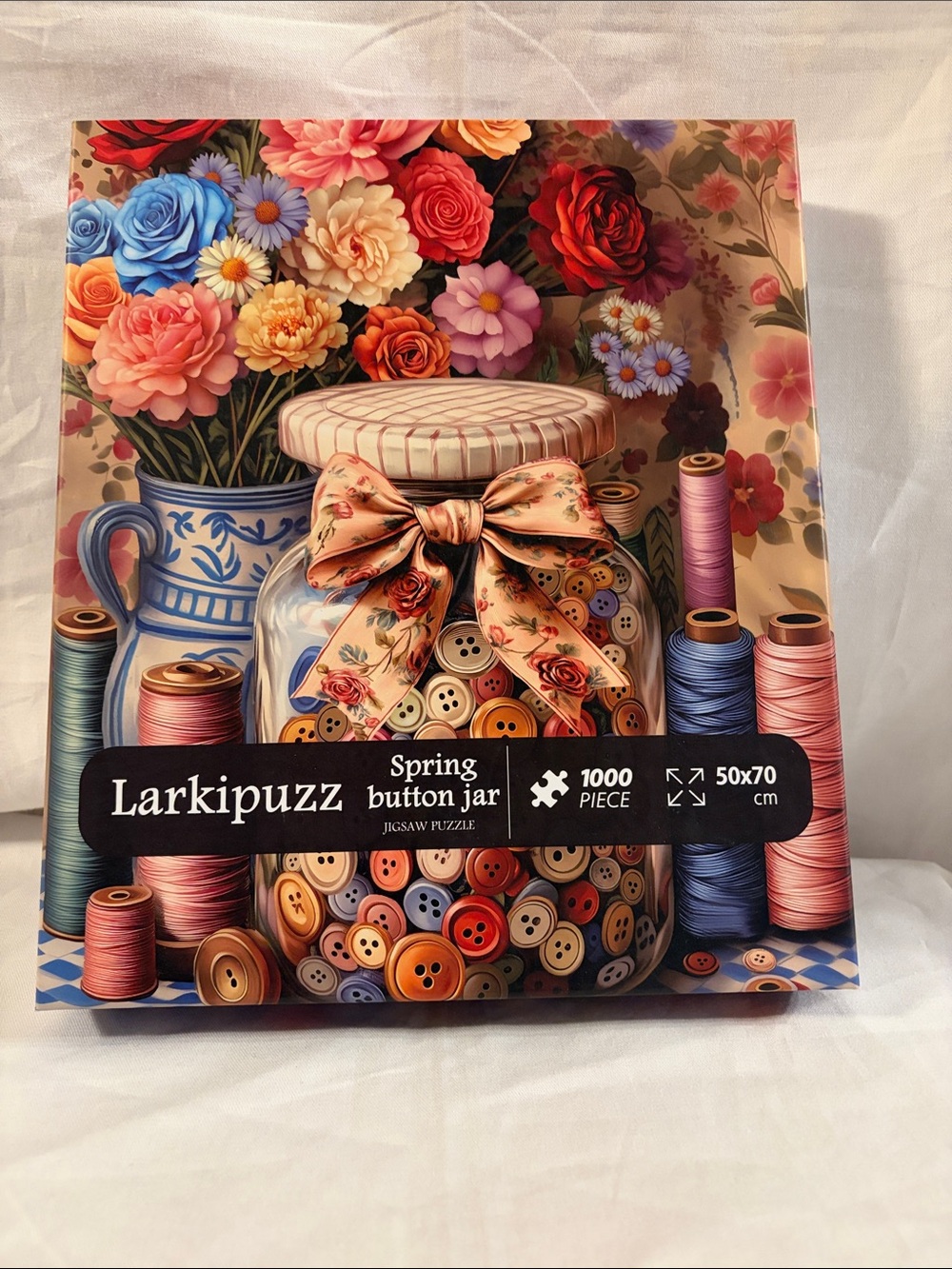 Spring Button Jar 1000-Piece Jigsaw Puzzle - Multicolor